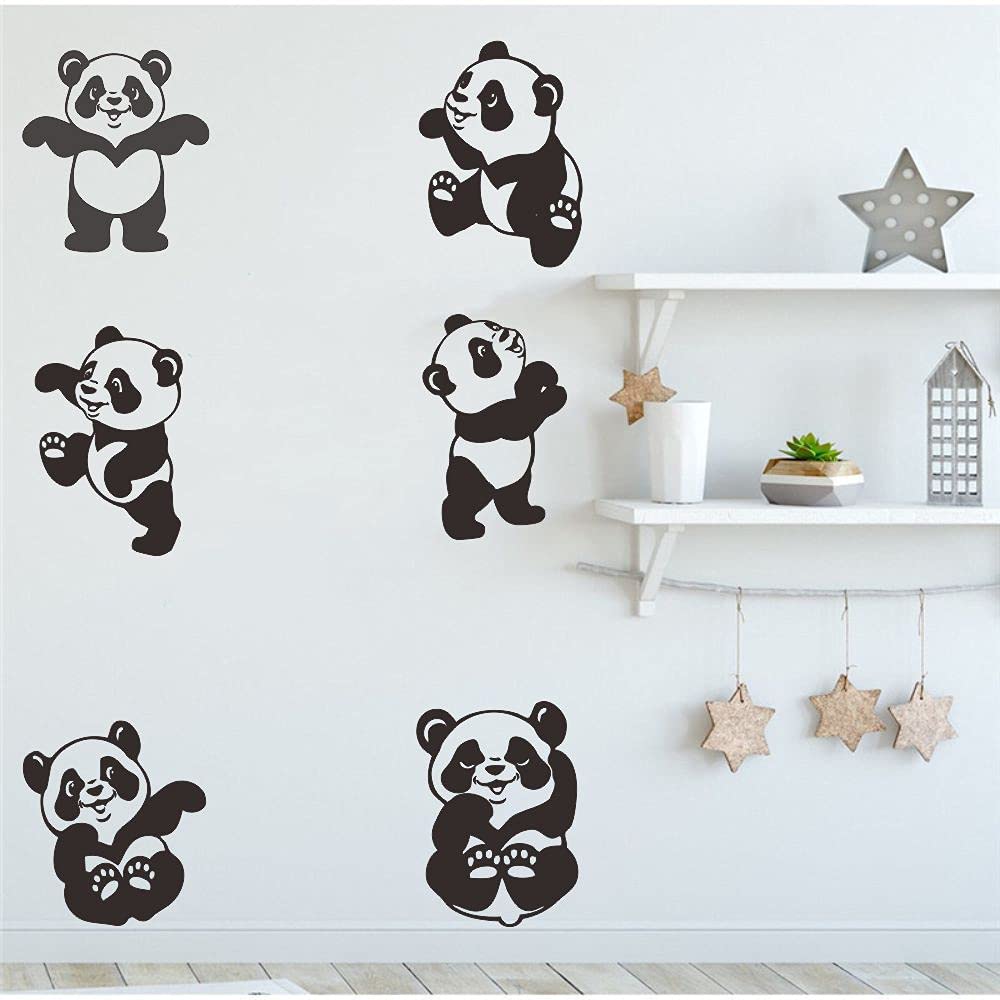 ANFRJJI black panda wall decal adds sleek contrast to playrooms