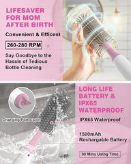 Angeland nipple brush with soft silicone bristles for safe nipple cleaning.