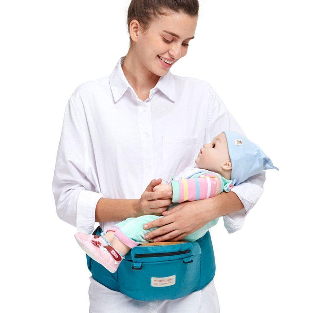 ANGELBB hip seat green in packable form, travel-friendly and easy to store.