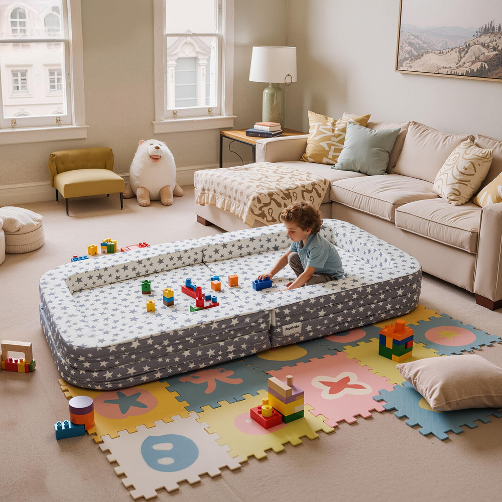 ANGELBECKE Toddler Travel Bed with carrying handles enables travel.
