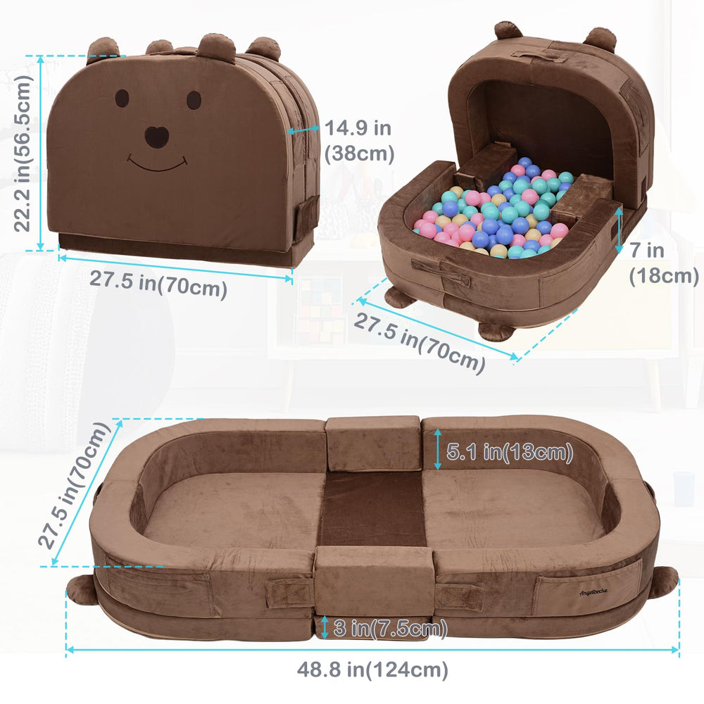 ANGELBECKE foldable travel bed with carry handles for easy transport.