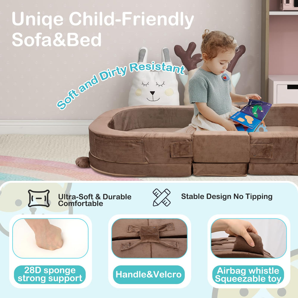ANGELBECKE travel bed with removable pillow for versatile comfort.