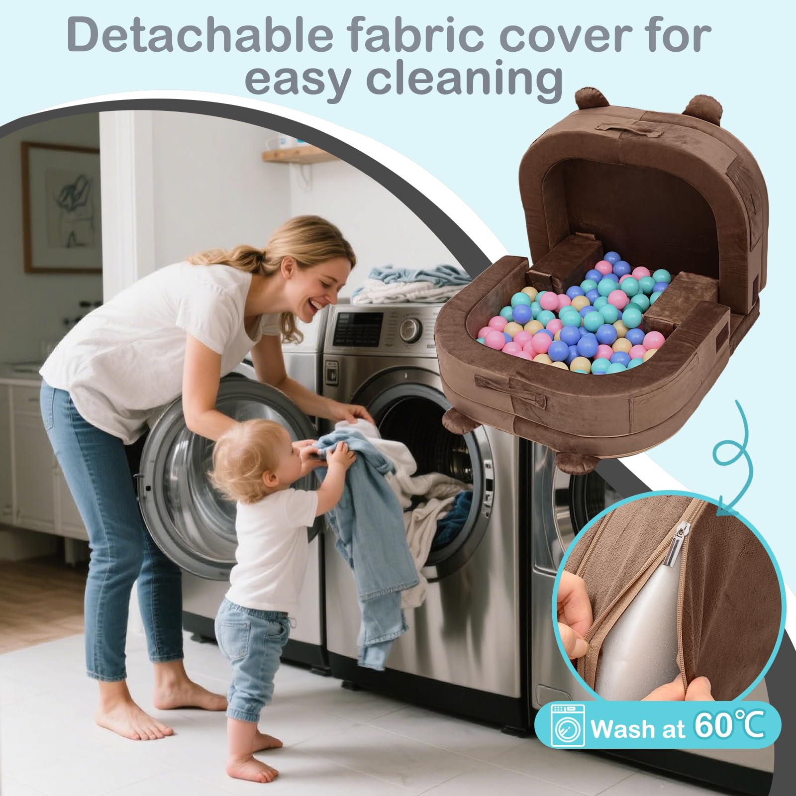 ANGELBECKE side pocket and bear-ear air whistle for playful storage.