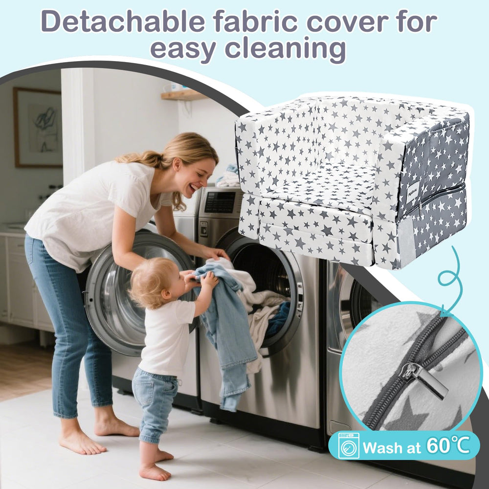 ANGELBECKE Anti-slip waterproof base secures baby during rest.