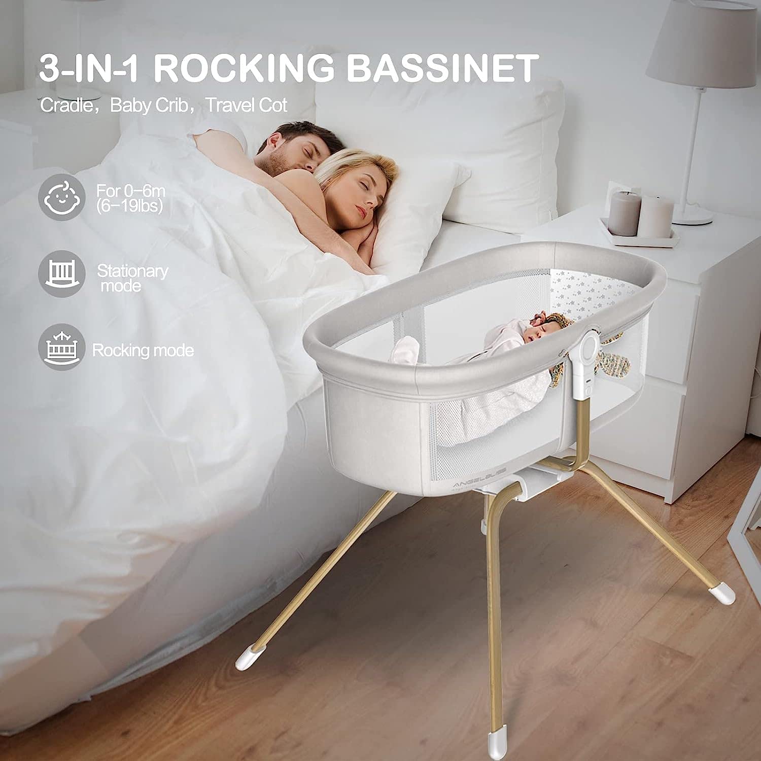 ANGELBLISS lightweight aluminum frame ensures easy transport around home.