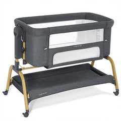 ANGELBLISS 3 in 1 bassinet closeup mattress highlighting memory foam comfort for safe sleep.