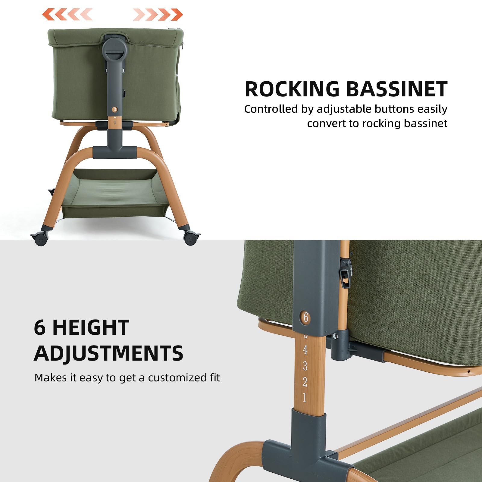 ANGELBLISS quick-fold design and wheels enable easy room-to-room movement.