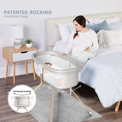 ANGELBLISS bassinet rocking mode supports gentle soothing without tilting.