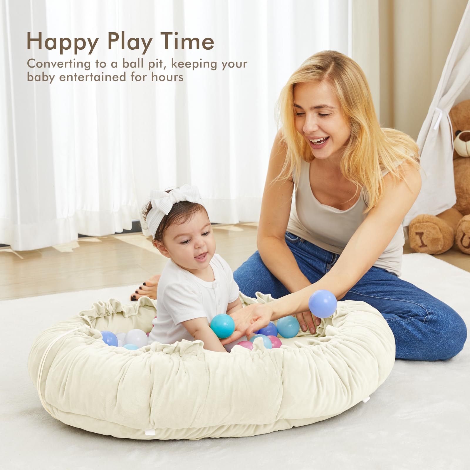 AngelBLISS ball pit mode provides a safe, contained space for exploration