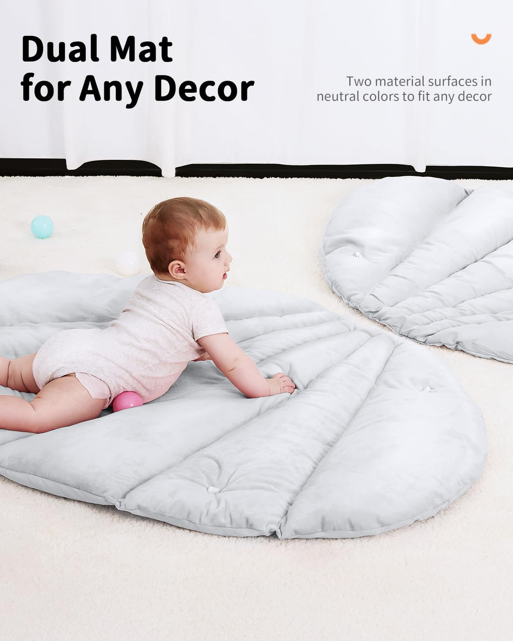 ANGELBLISS Baby Play Gym Mat large dimensions provide ample space for supervised playtime