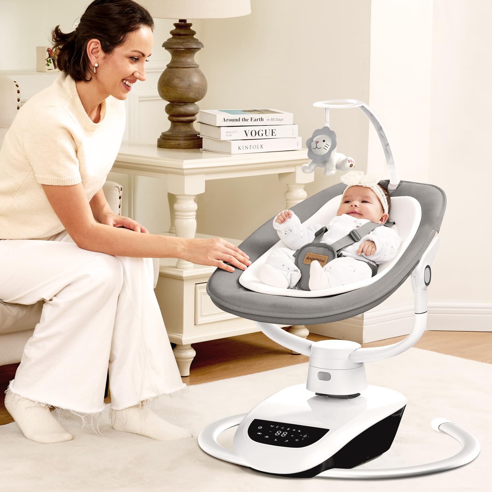 Angelbliss baby swing grey 13 lullabies for soothing melodies