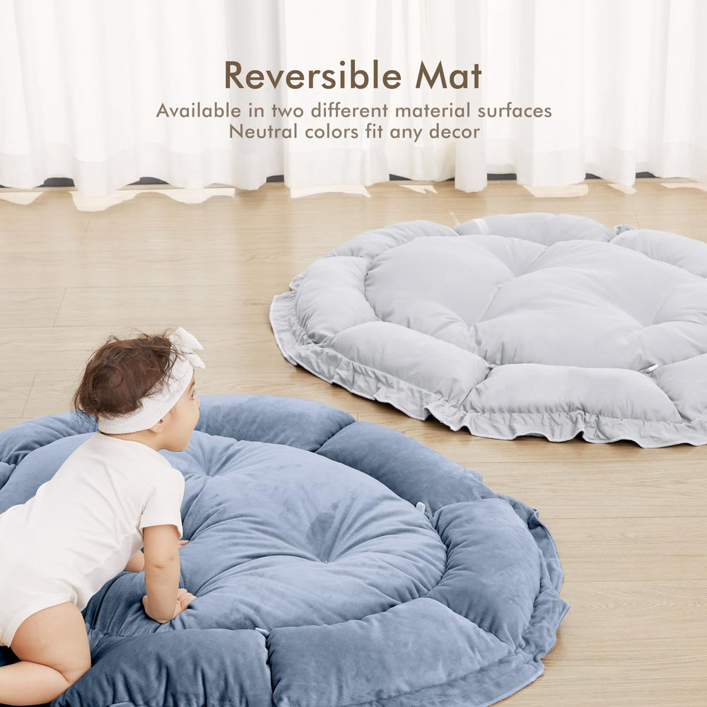 ANGELBLISS ball pit and safety playpen for enclosed exploration.