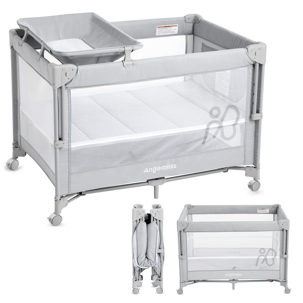Angelbliss bassinet bedside crib setup showing near-bed sleep convenience