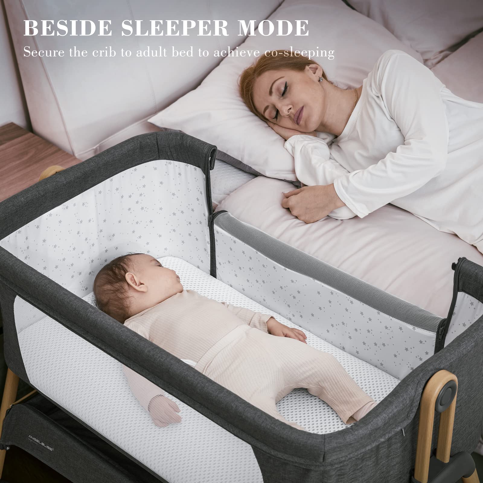 ANGELBLISS breathable mattress technology keeps baby comfortable and washable.