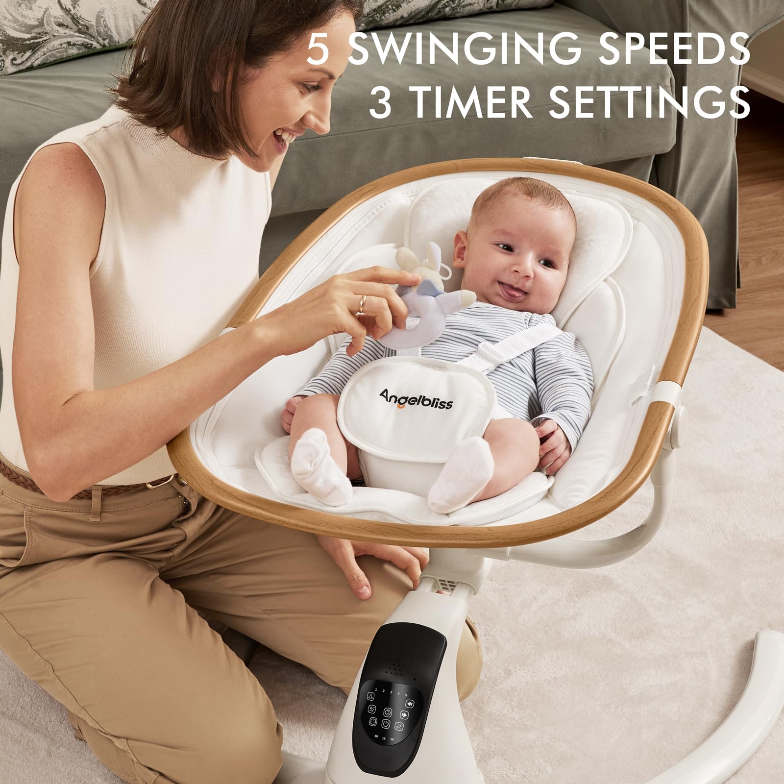 Angelbliss cry-detection technology automatically soothes when baby cries
