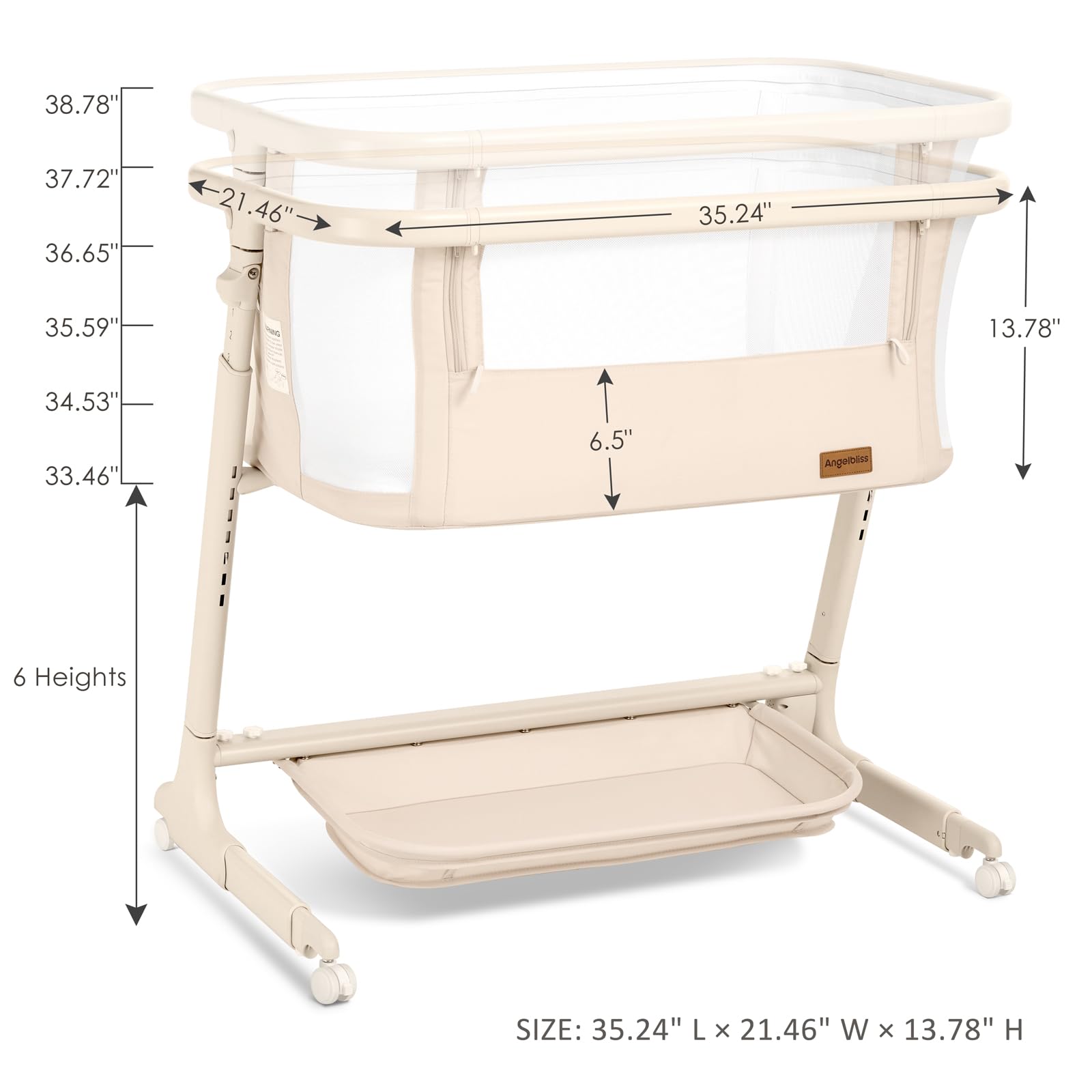 Angelbliss bassinet auto rocking demonstrates smooth motion at five speeds for calming lullabies.