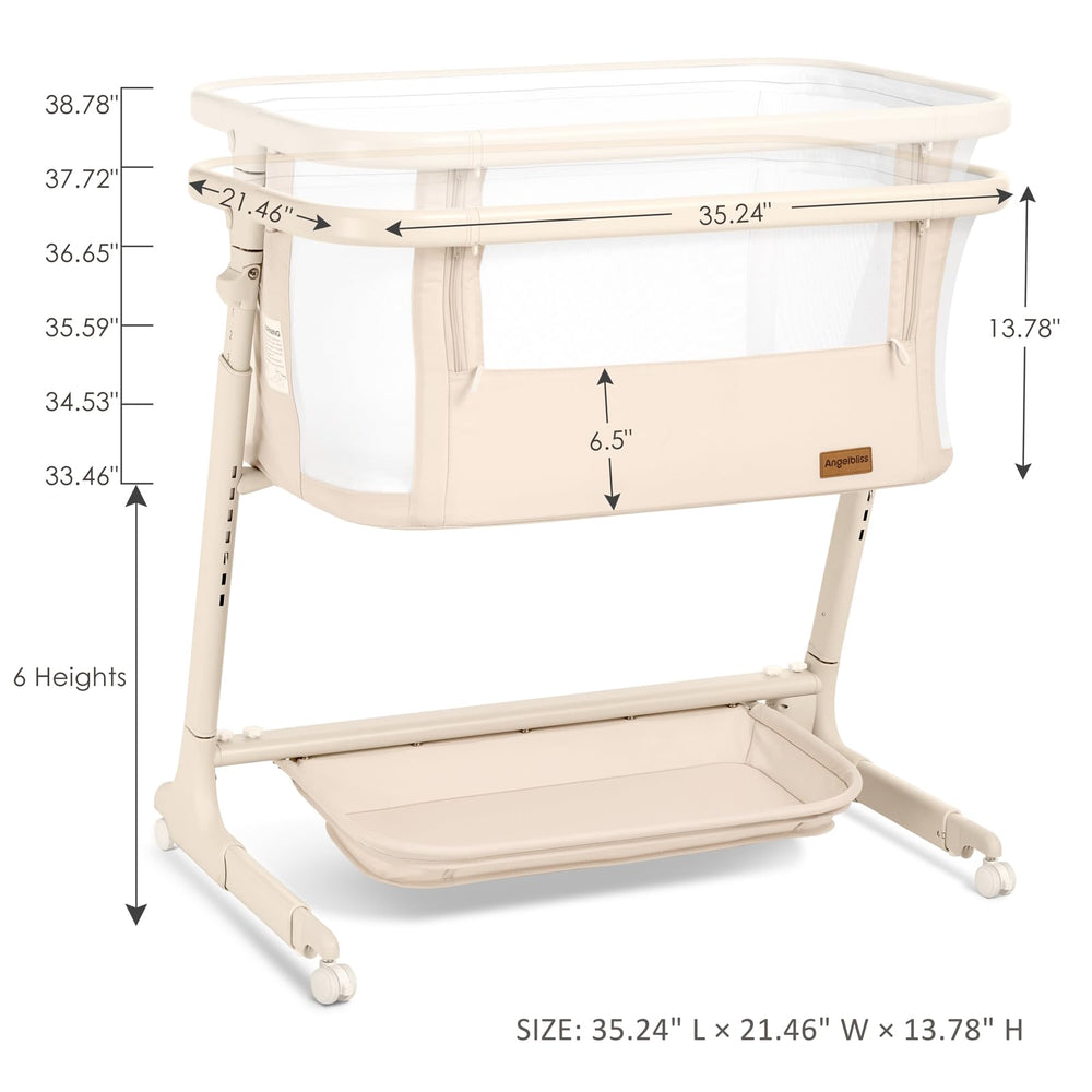 Angelbliss bassinet auto rocking demonstrates smooth motion at five speeds for calming lullabies.