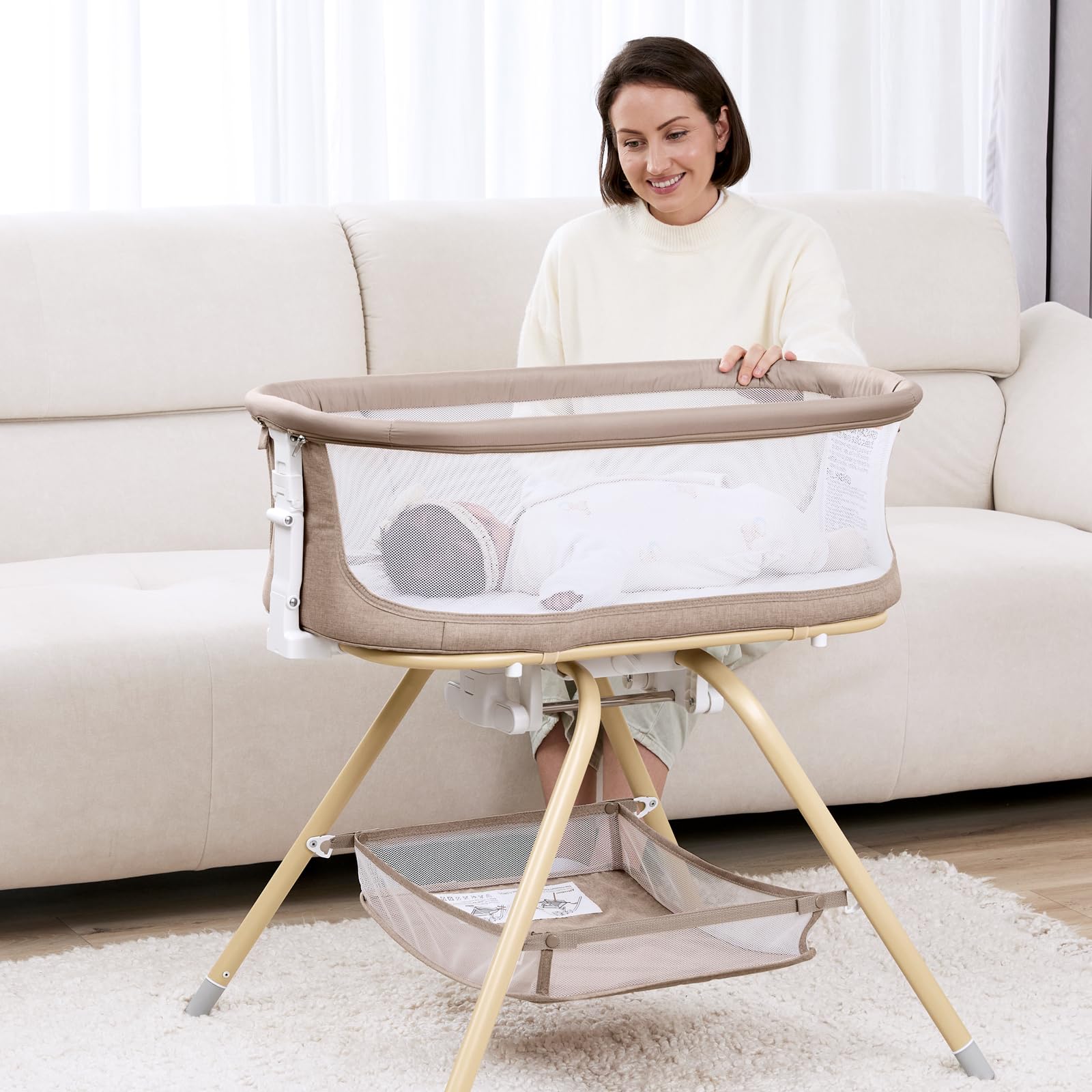 AngelBLISS khaki fabric texture highlights breathable, soft-to-touch details.