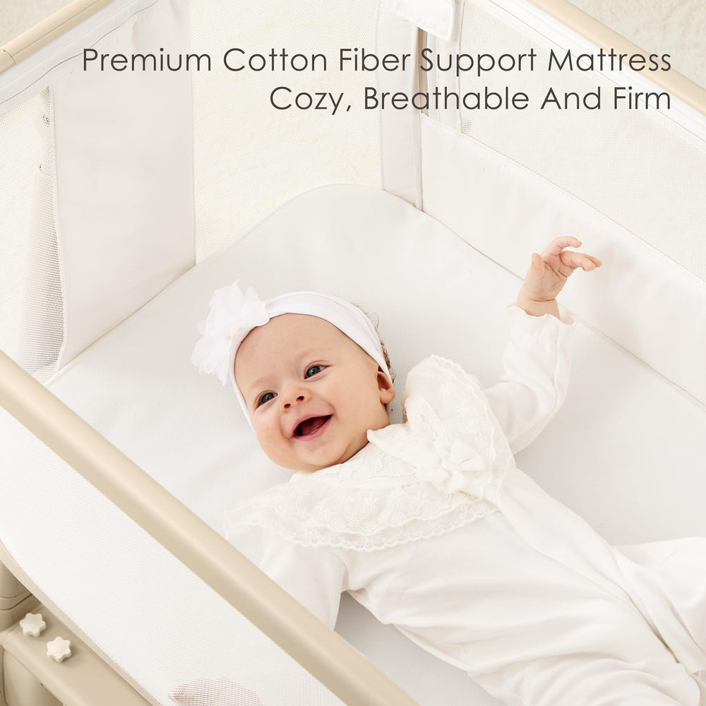 Angelbliss lockable wheels enable safe, quiet room-to-room moves.