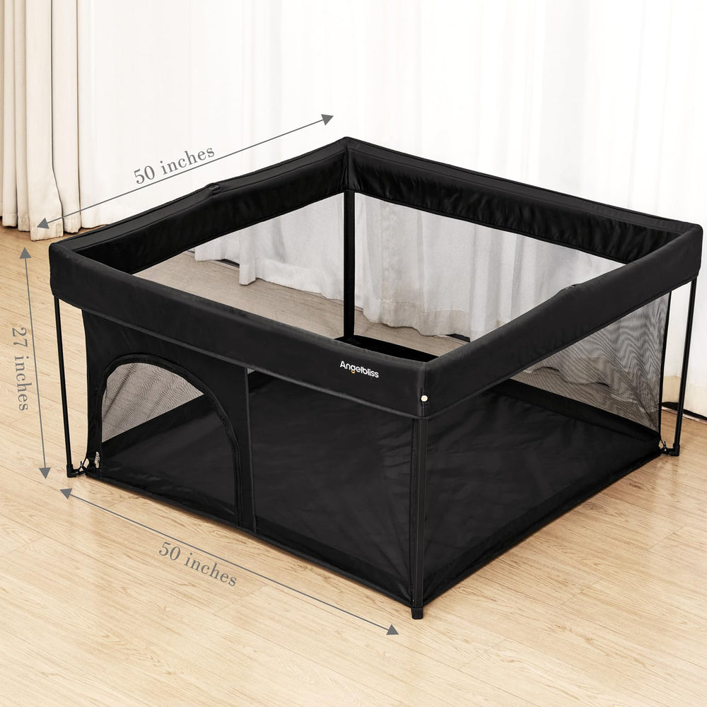 ANGELBLISS playpen compact fold enables easy storage between uses.
