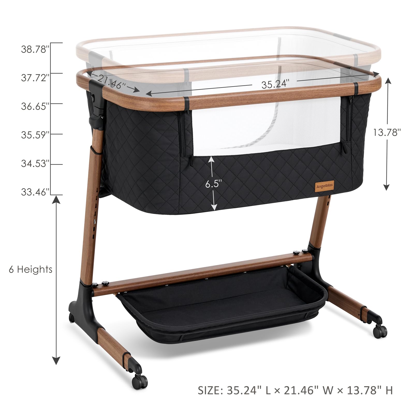Angelbliss remote-control bassinet-use highlights effortless operation from a living room chair.