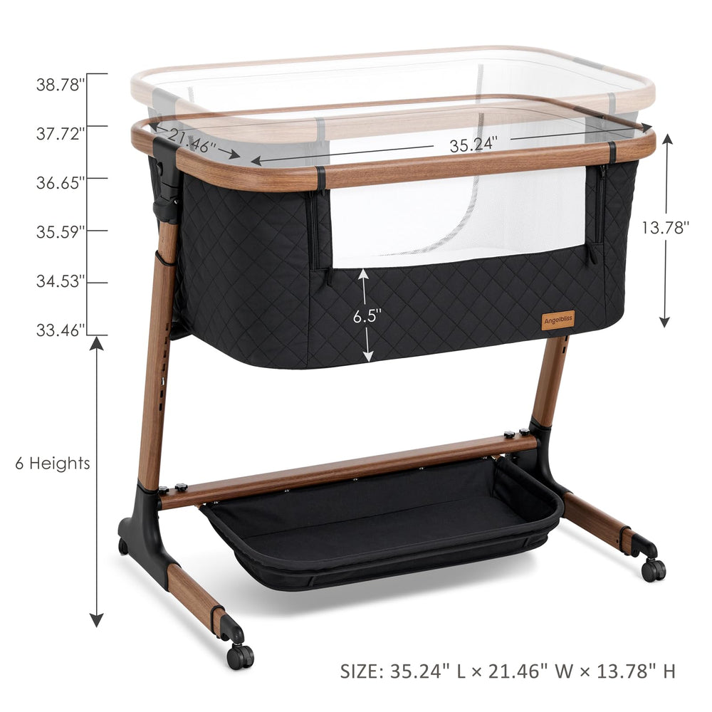 Angelbliss remote-control bassinet-use highlights effortless operation from a living room chair.