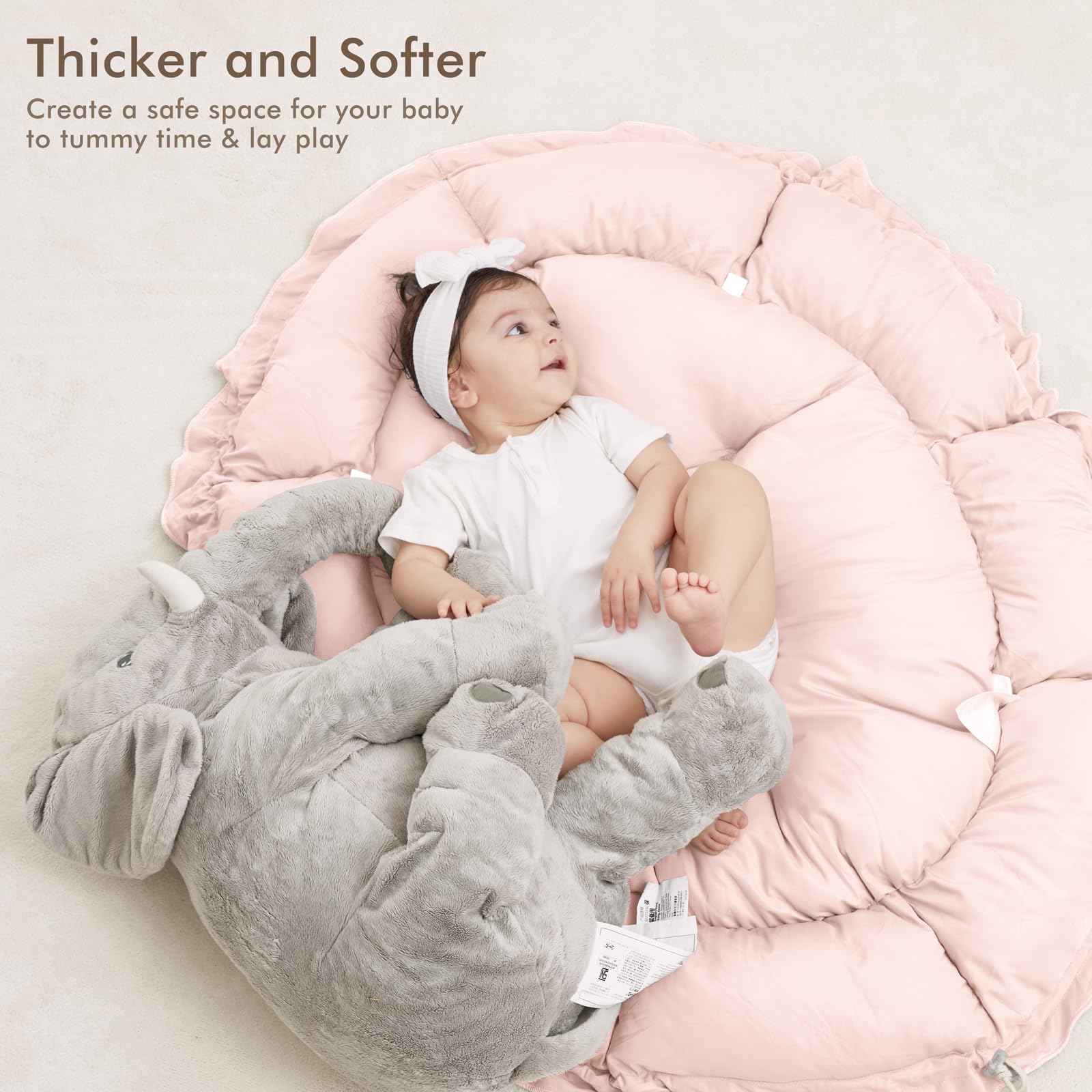 angelbliss thick soft reversible play mat plush surface supports comfortable tummy time and lounging