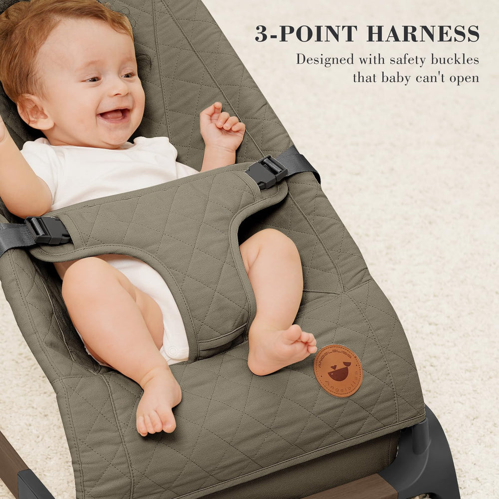 ANGELBLISS baby bouncer natural bouncing motion gently calms fussy babies.