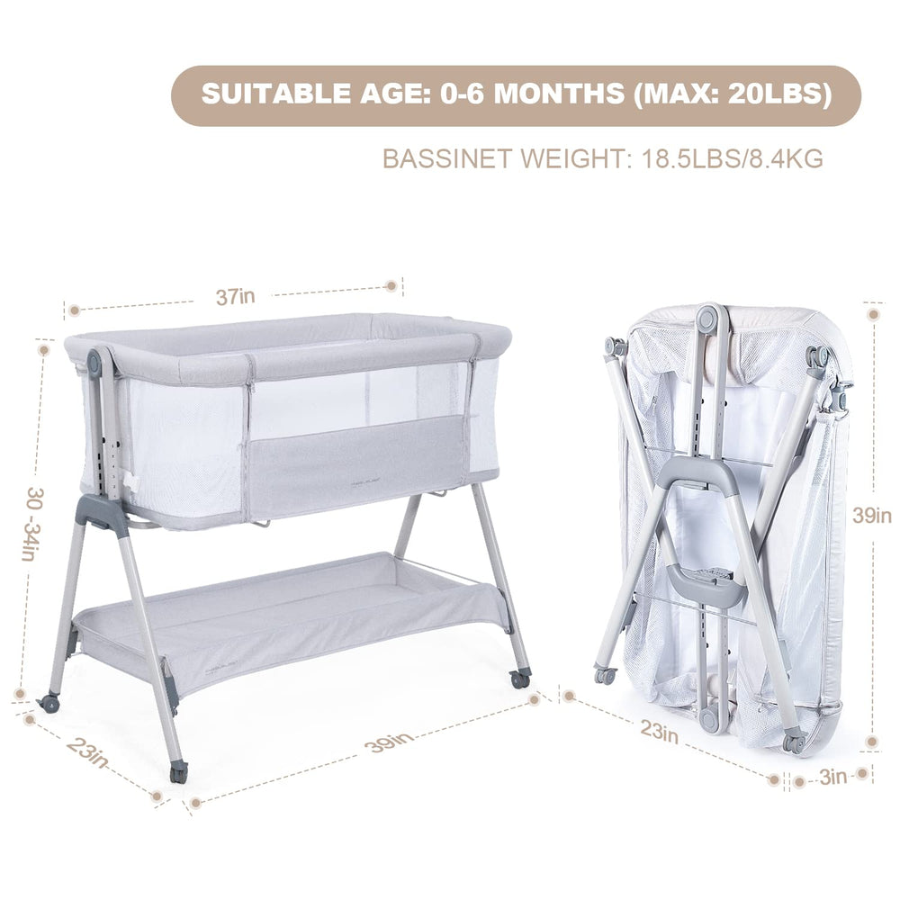 ANGELBLISS bassinet storage basket – quick access to essentials at arm's reach
