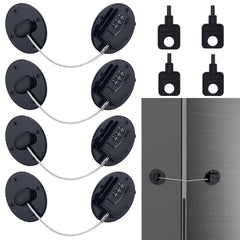 Anglecai 4-pack black digital fridge locks front view shows compact, child-safe security