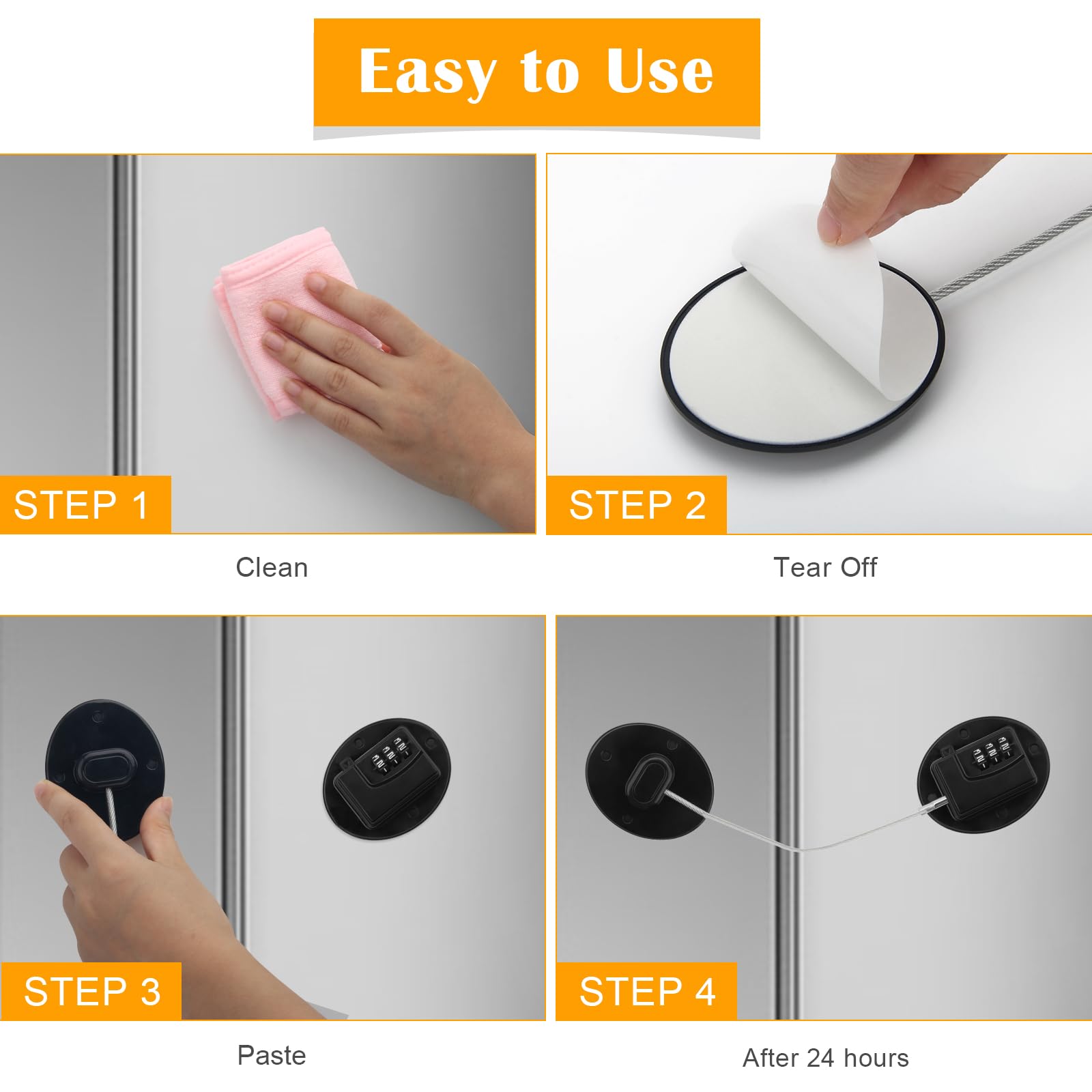 Anglecai 4-pack compact design with lightweight locks on metal surfaces