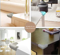 Angloria baby-proofing edge guards gray installation demonstrates quick pre-taped setup