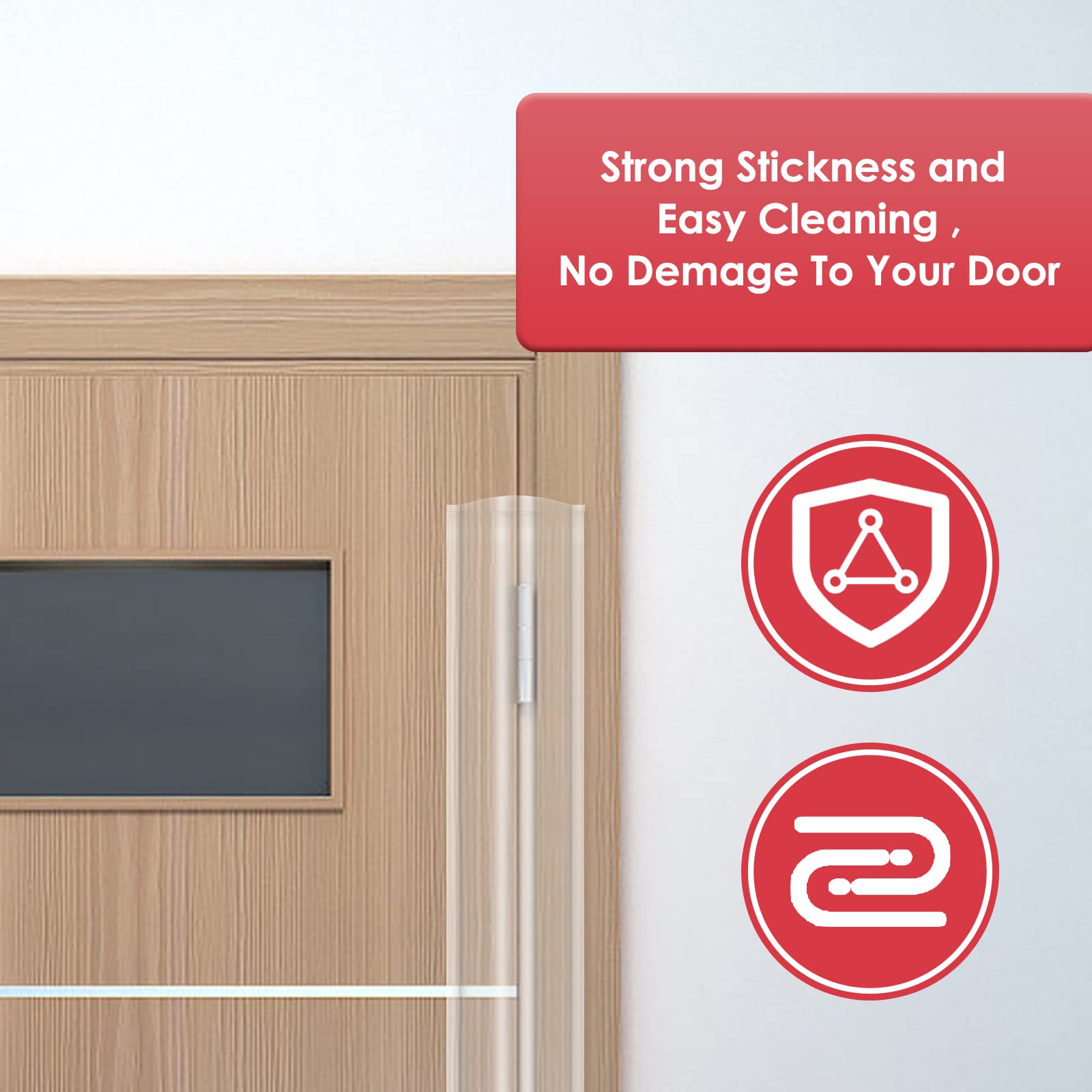 Angloria Door Pinch Guard acrylic adhesive provides strong, lasting hold.