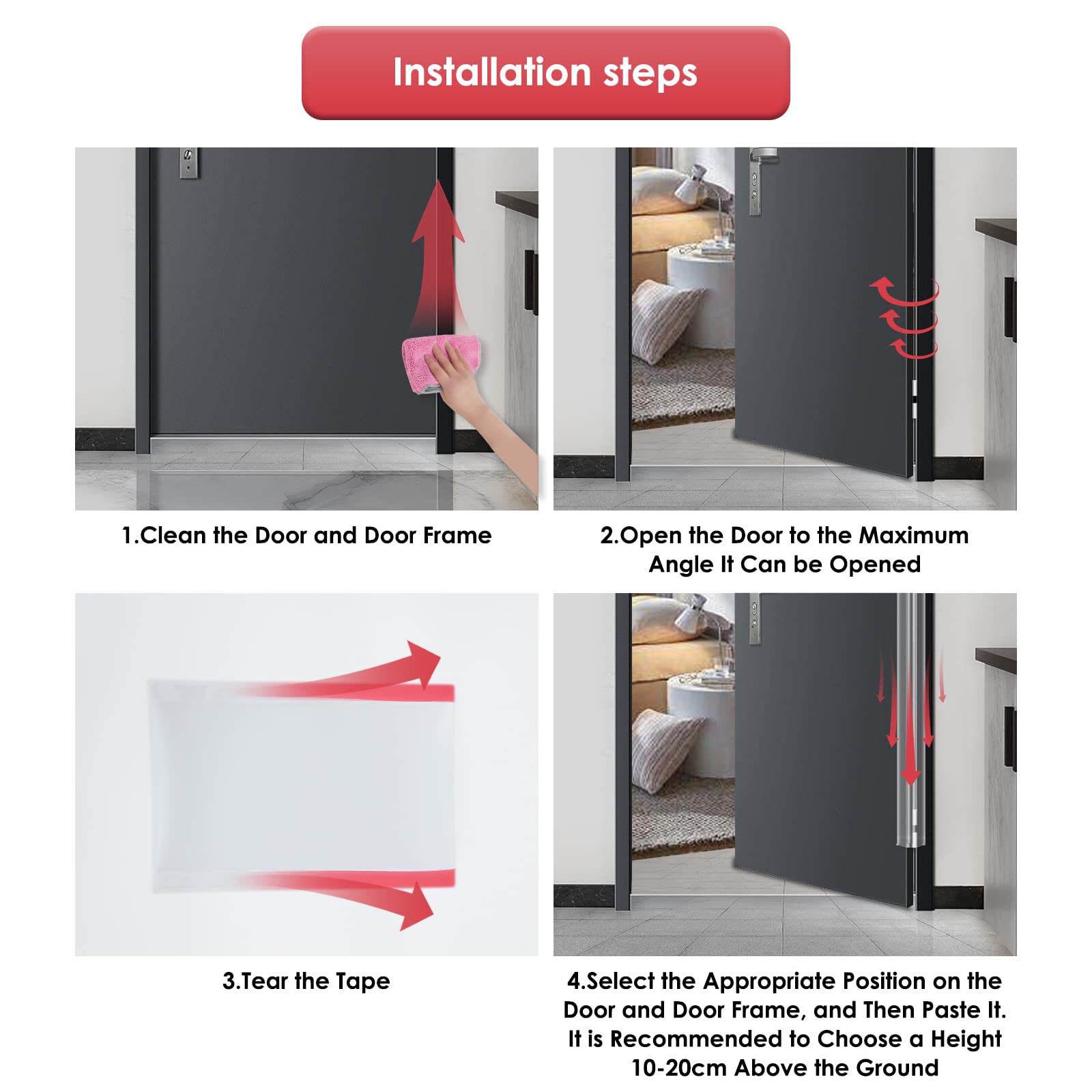 Angloria Door Pinch Guard removable without wall damage.