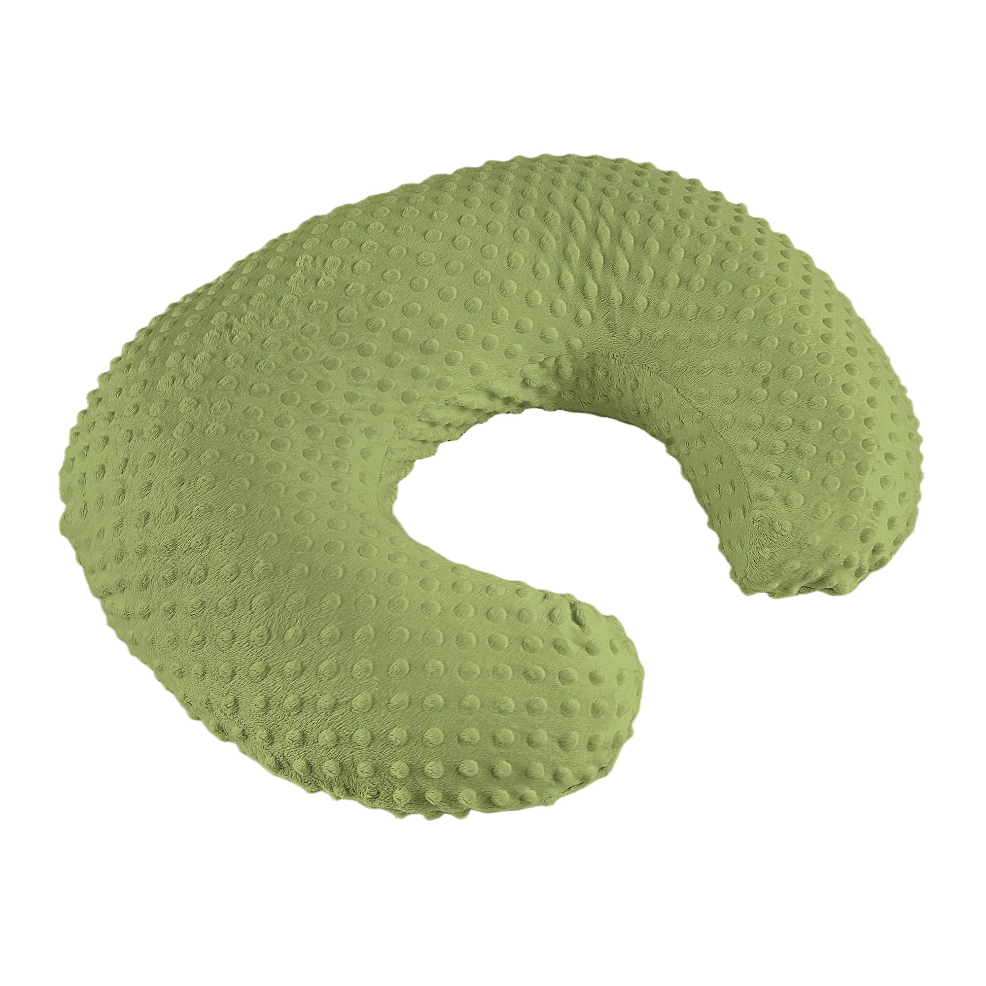 ANHEBEIBEI nursing pillow pictured with baby skin-friendly materials close-up.