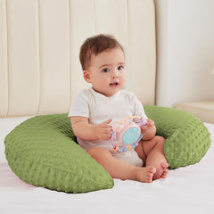 ANHEBEIBEI nursing pillow in use supporting ergonomic bottle feeding for comfort.