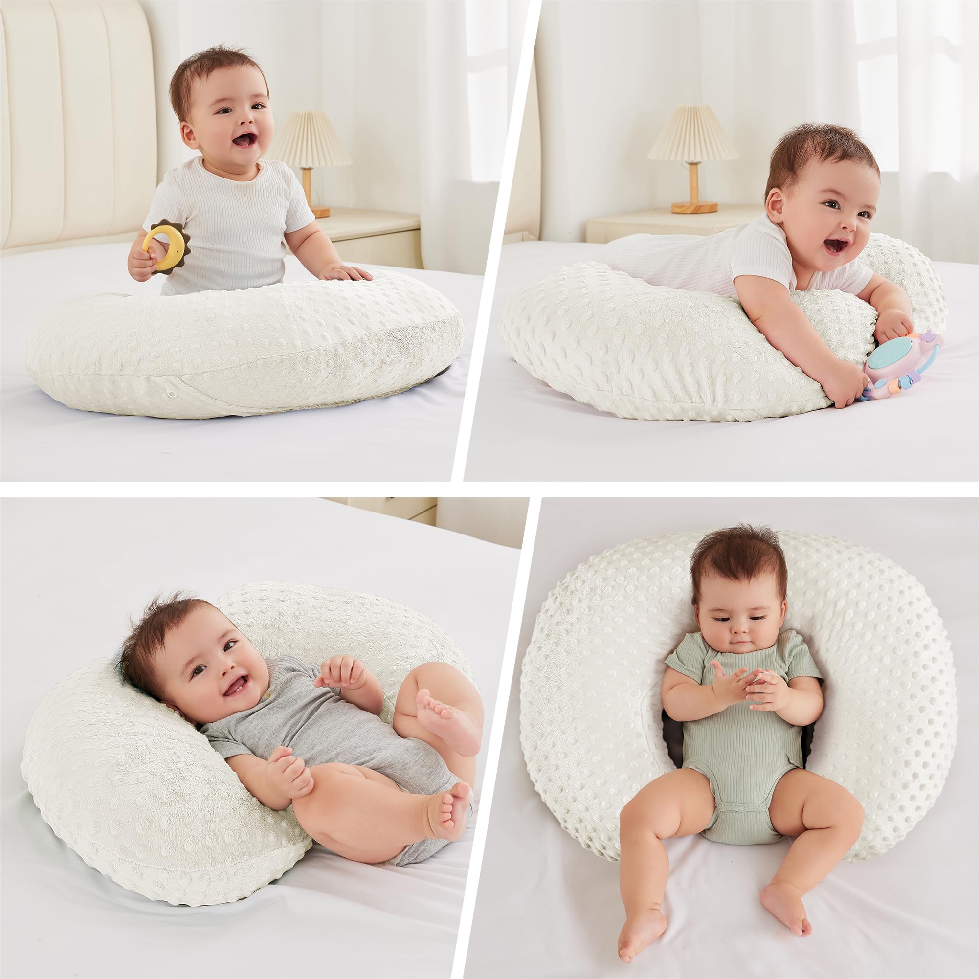 ANHEBEIBEI nursing pillow machine-washable cover for easy cleaning.