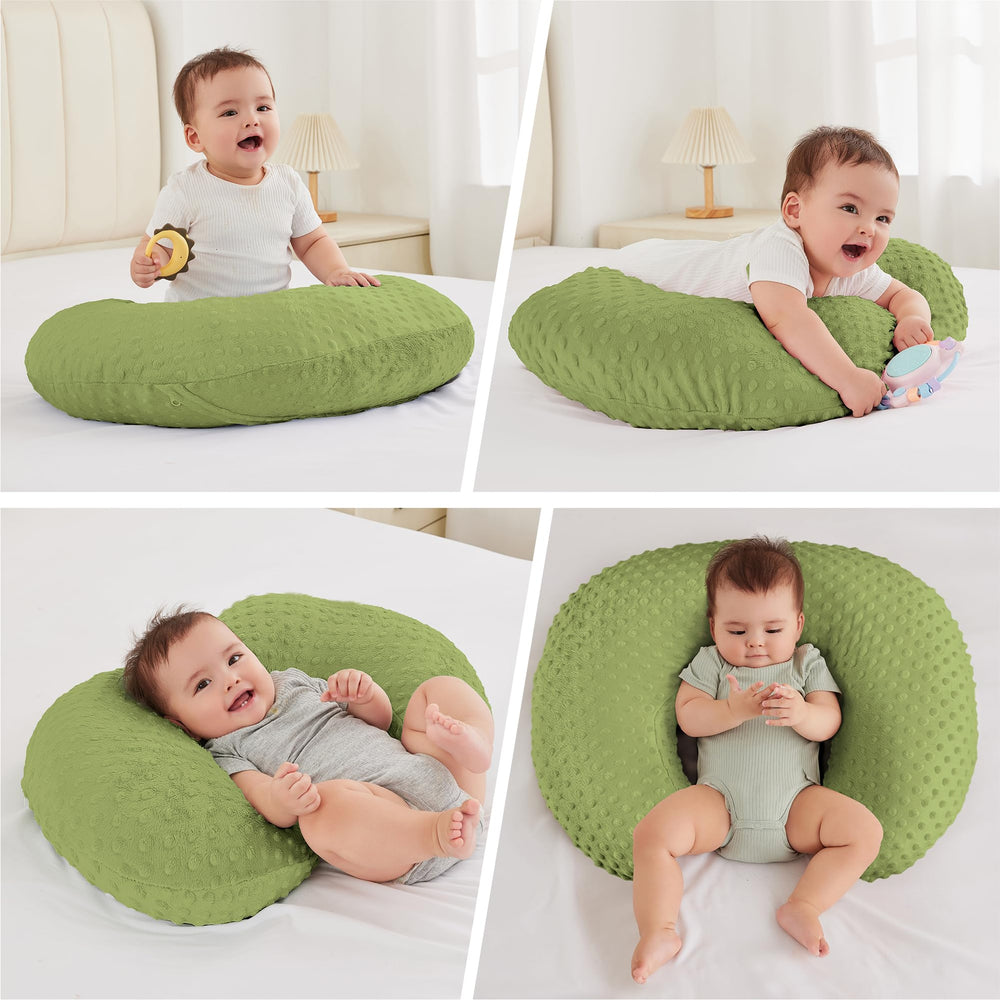Compact vacuum-packed ANHEBEIBEI nursing pillow ready for travel and quick setup.
