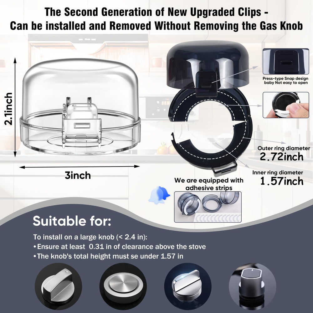 Animmenul stove knob safety clips enabling quick installation without gas valve removal