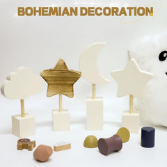 ANJUU boho moon cloud decor arranged as a charming centerpiece