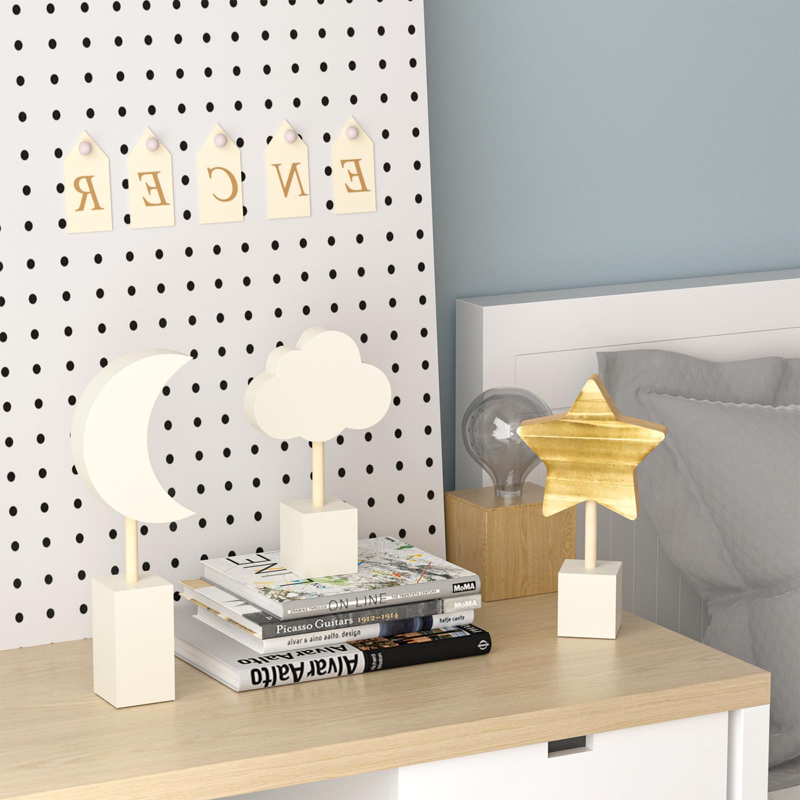 ANJUU moon stars set suits nurseries and playrooms with sky theme