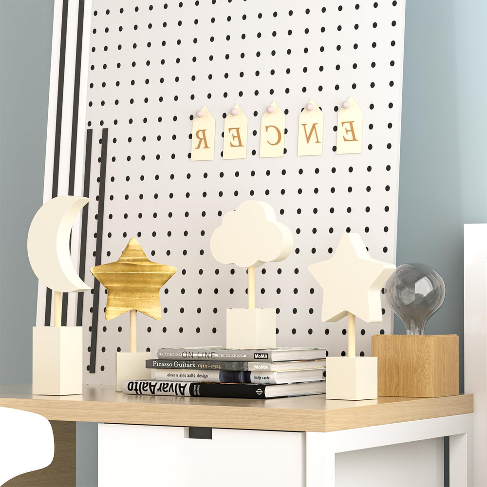 ANJUU moon and stars shelf decor, ideal for kids' room display