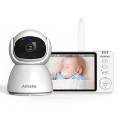 AnKeKe 720P baby monitor front view with clear display and stable 2.4G link.