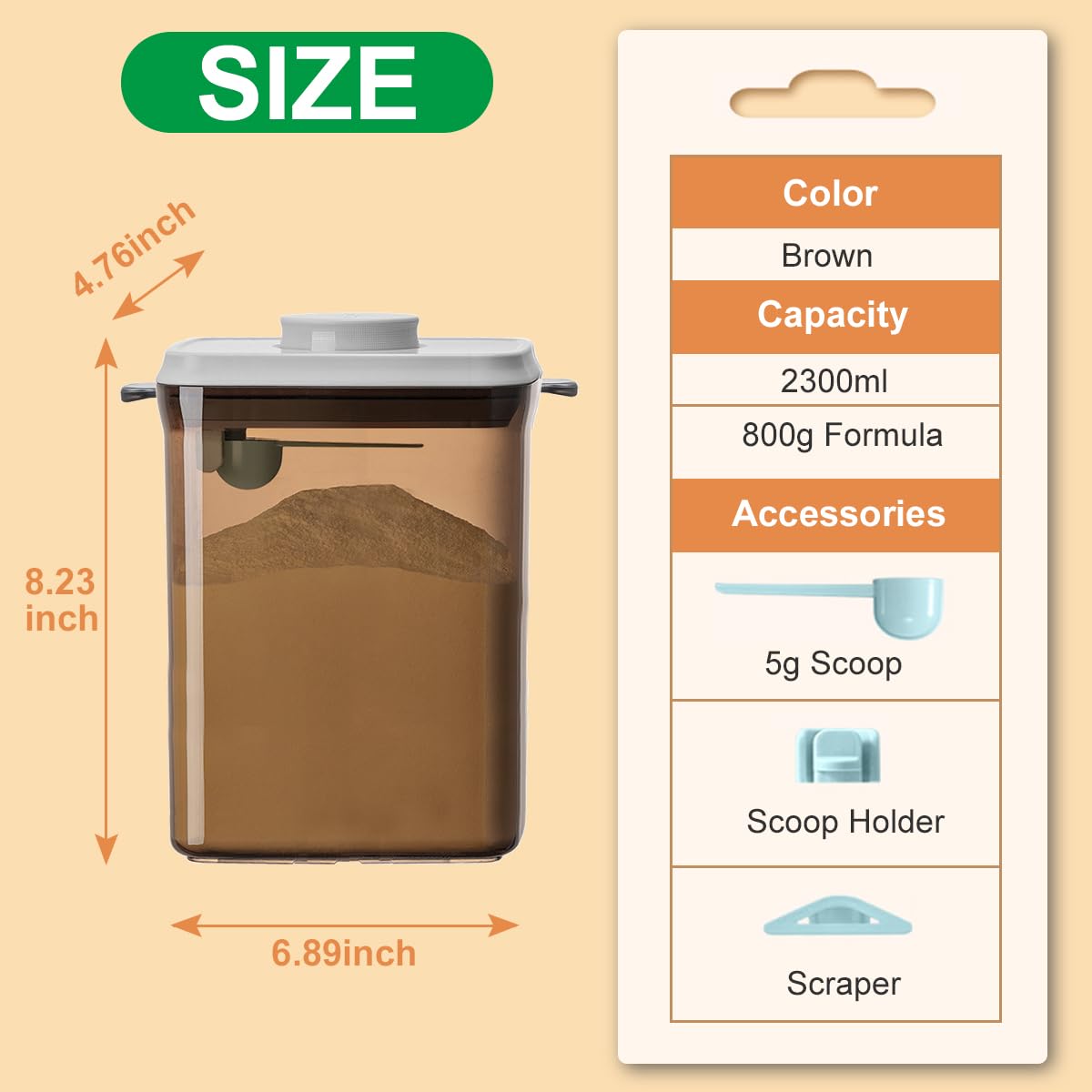 Ankou large-capacity kitchen storage suitable for milk powder and cereals.