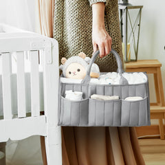 Ankyle Starry Sky Grey Diaper Caddy removable dividers enable quick, customizable organization.