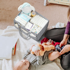 Ankyle Starry Sky Grey Diaper Caddy tote-use configuration for versatile nursery travel.