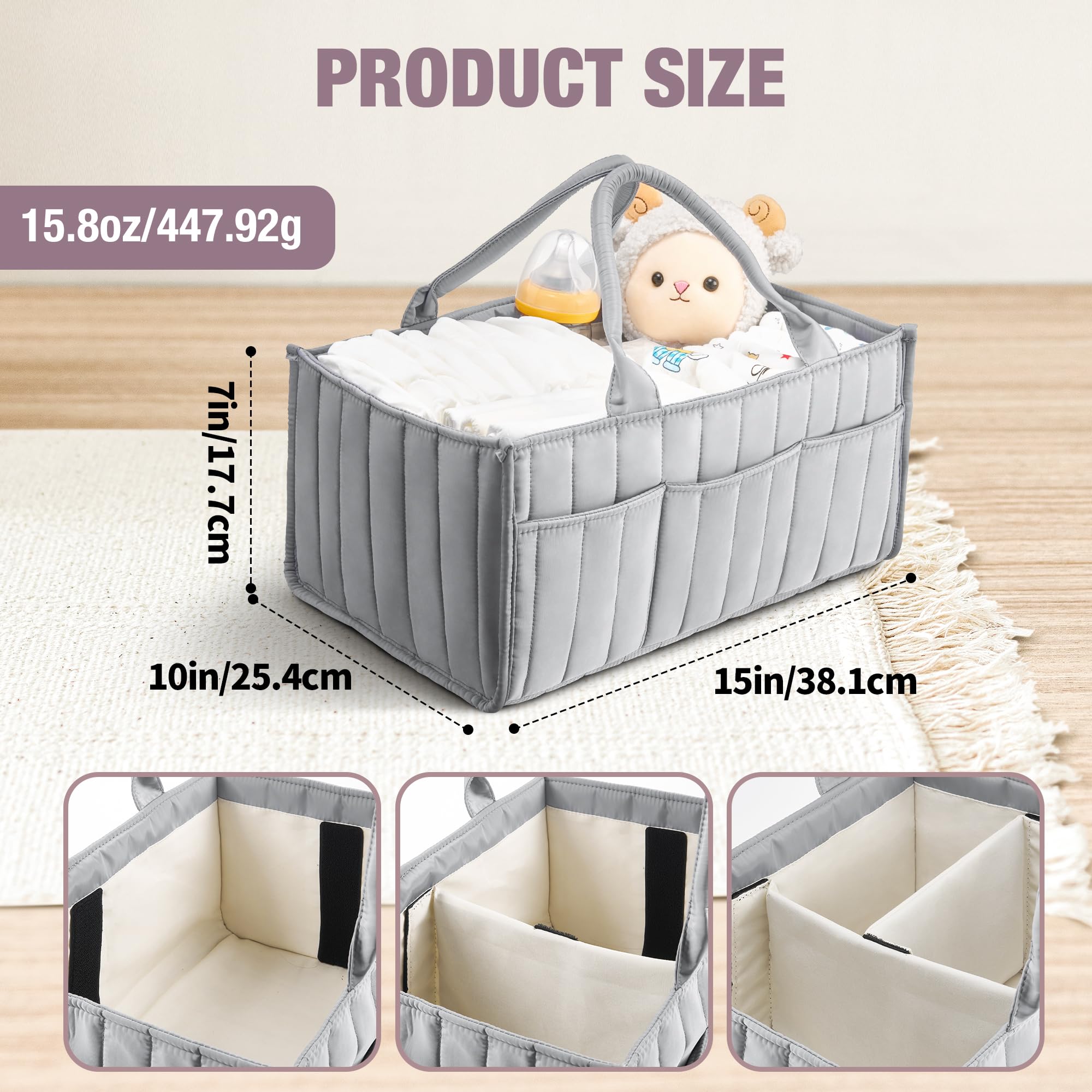 Ankyle Starry Sky Grey Diaper Caddy travel-ready setup for busy parents.