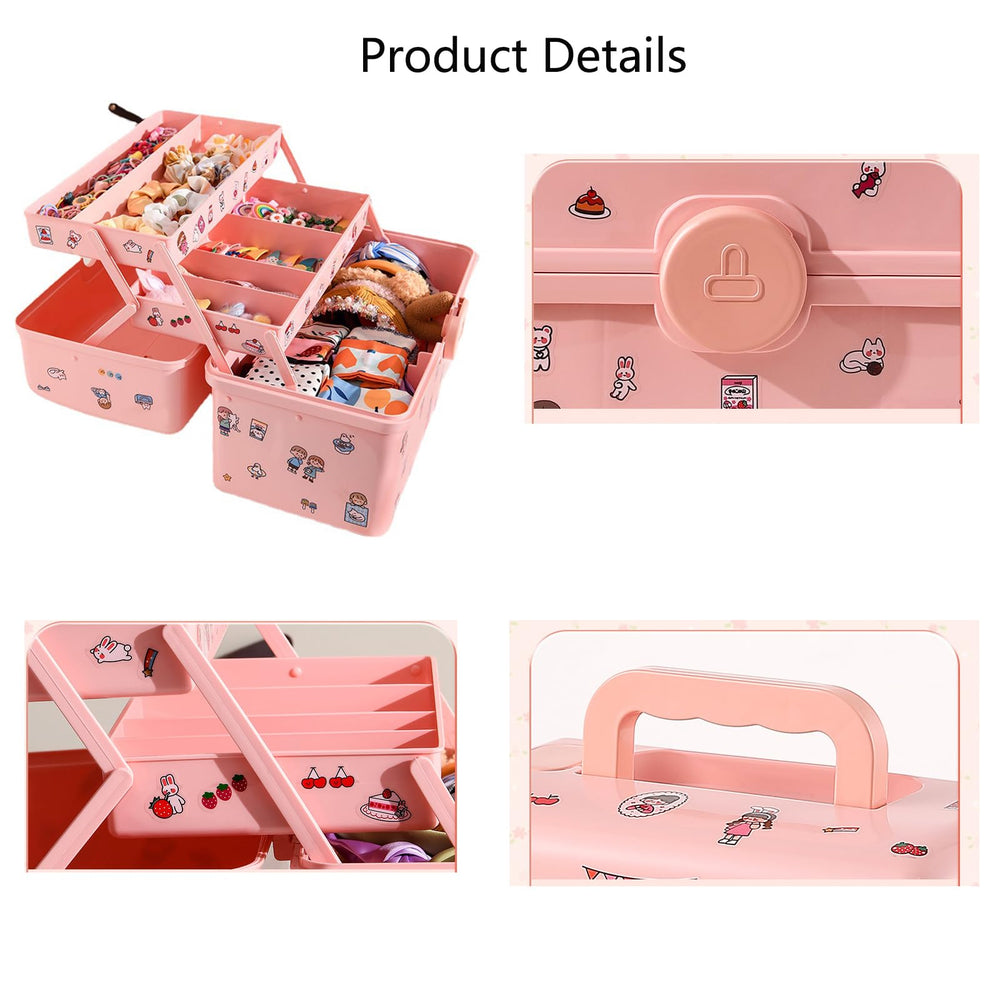 ANLEM hair accessories organizer interior trays keep clips and bands neatly separated.