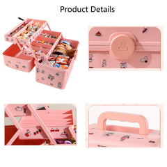 ANLEM hair accessories organizer interior trays keep clips and bands neatly separated.