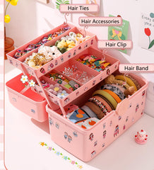 ANLEM hair accessories organizer with open lid demonstrates full visibility for quick finds.